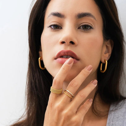 Pendiente de Aro Piper Bañado en Oro de 18k