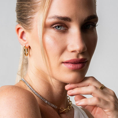 Collar Gargantilla Riviera Baguette Bañado en Oro de 18k