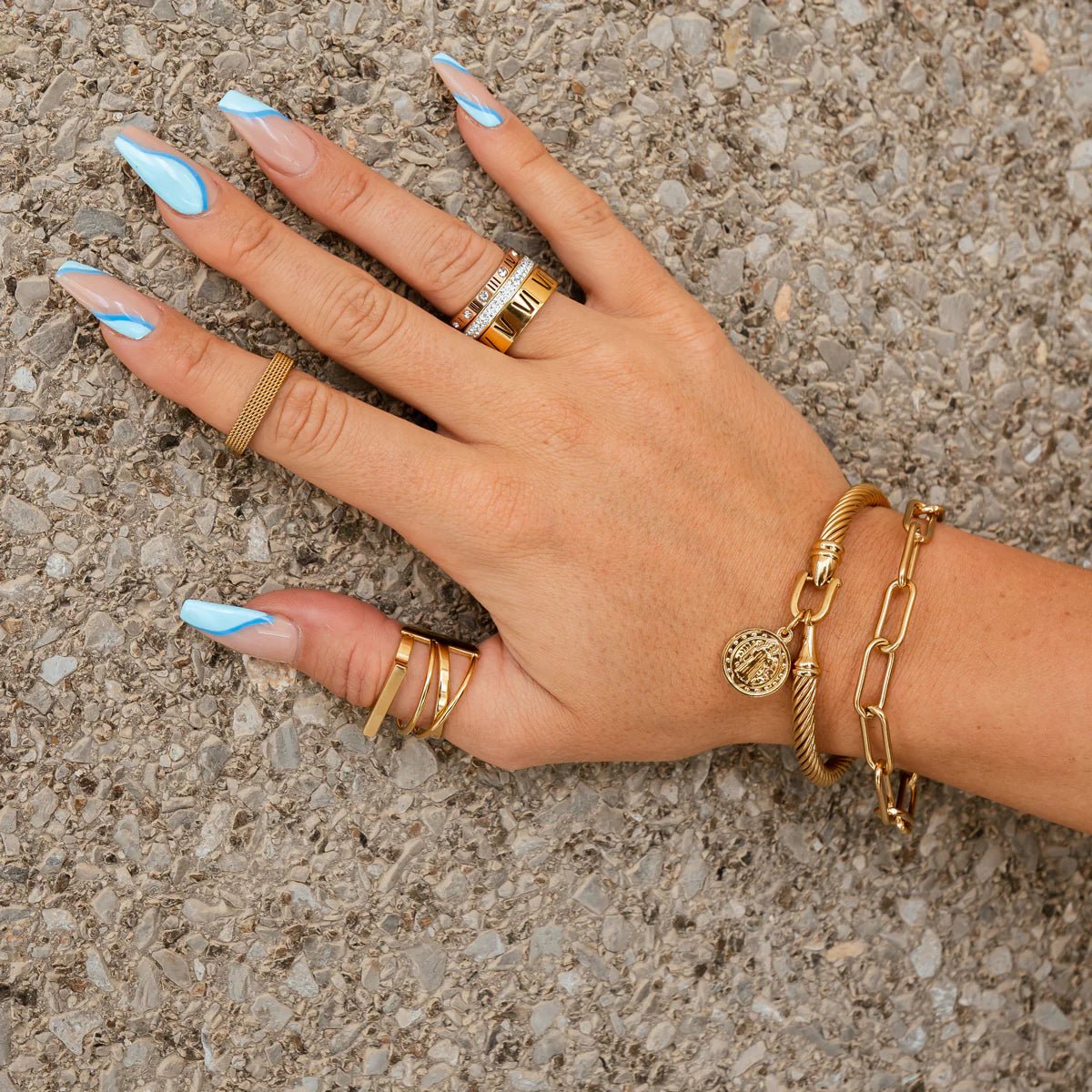 Pulsera de Eslabones Celina de Cadena Chapada en Oro de 18K