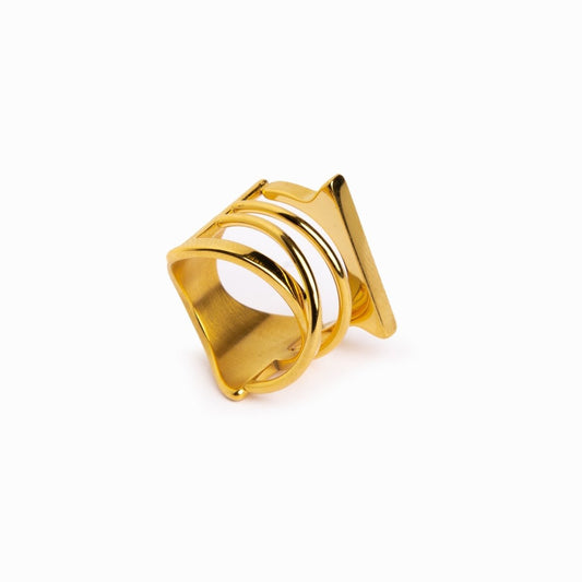 Anillo de Alta Costura Bañado en Oro de 18K