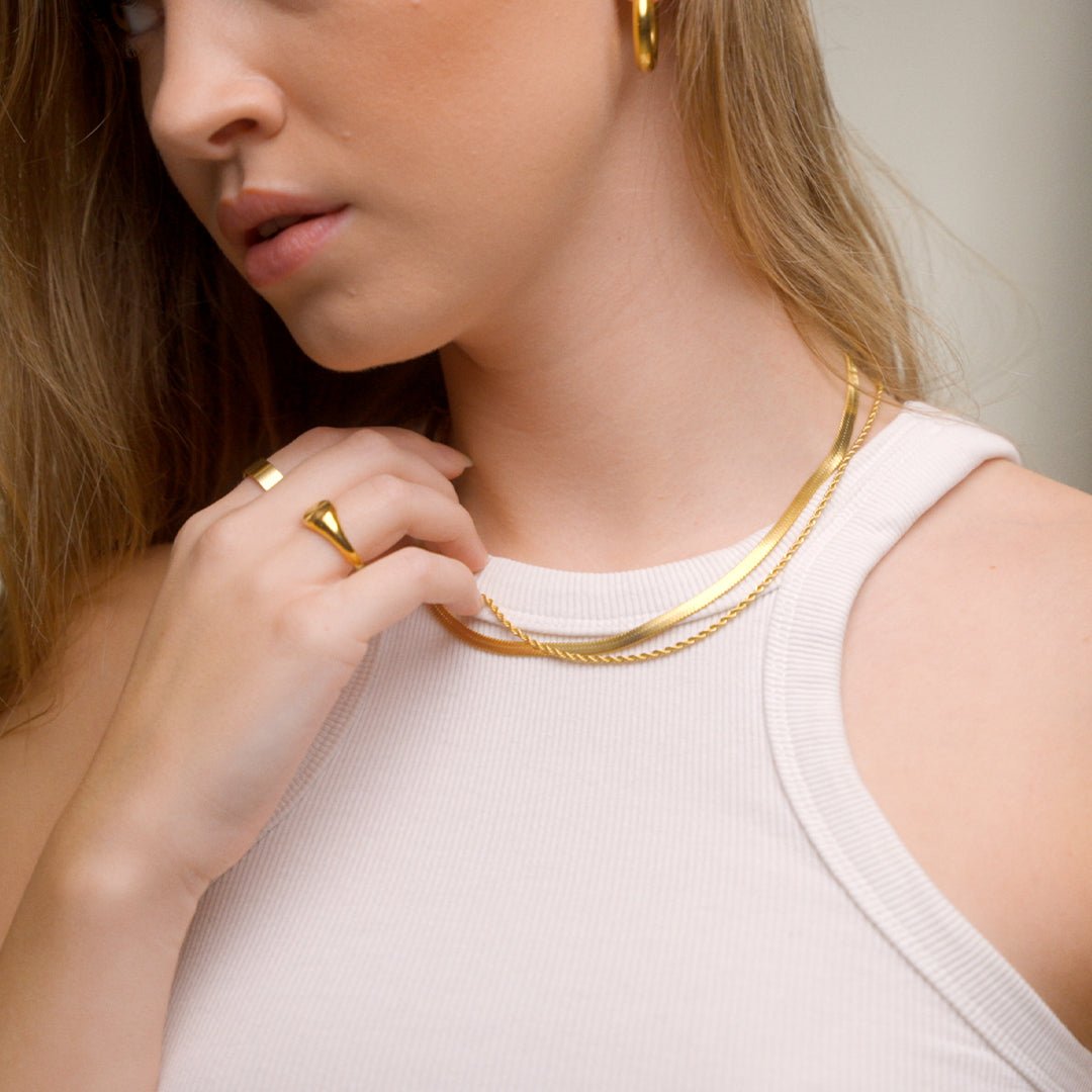 Mix Collar Melina Bañado en Oro de 18k