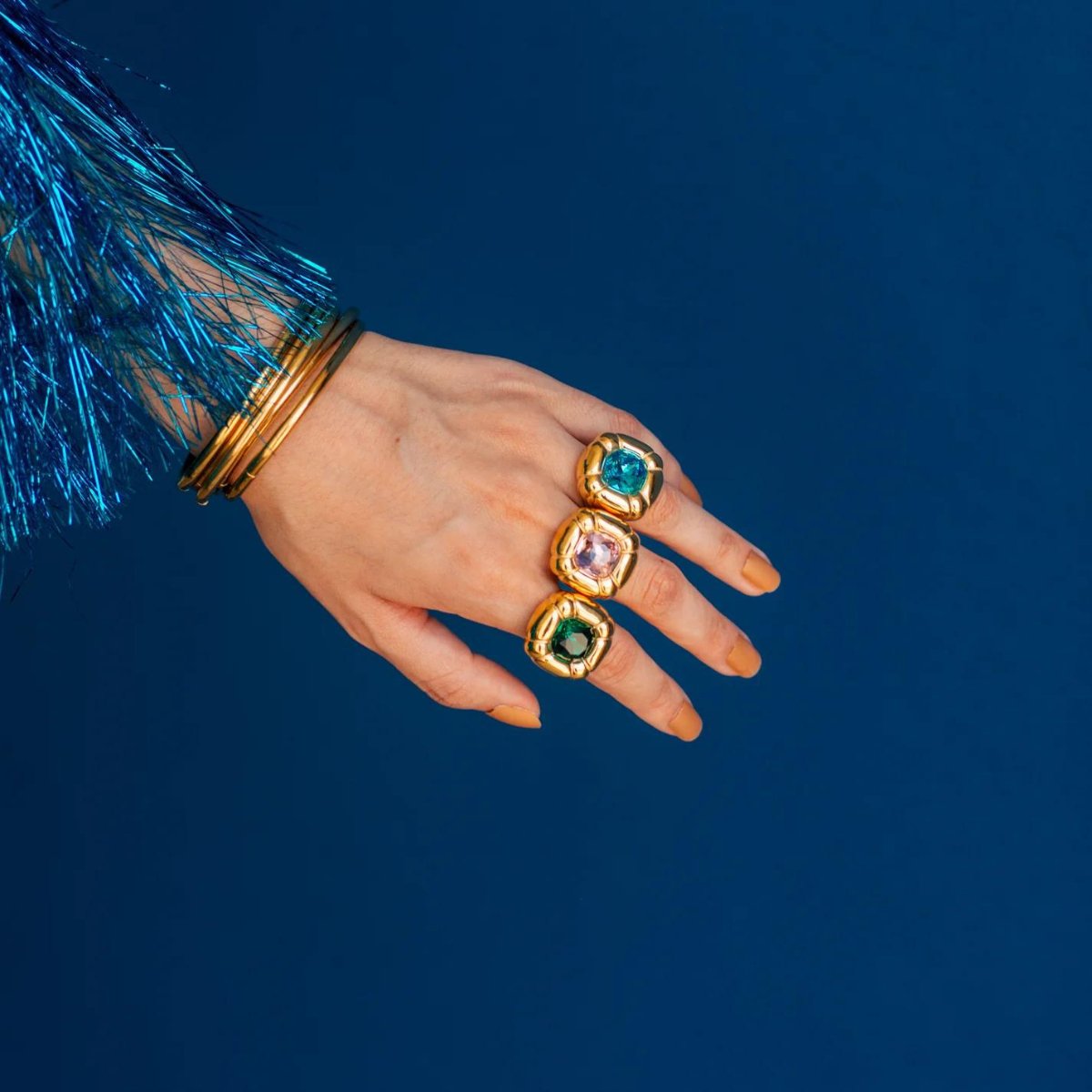 Anillo Cóctel Dulcis Chapado en Oro de 18K