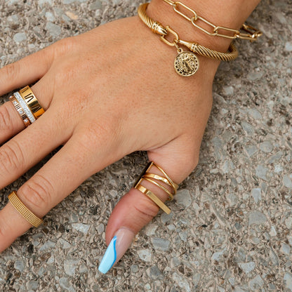 Anillo de Alta Costura Bañado en Oro de 18K