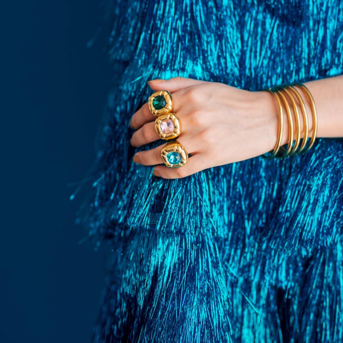 Anillo Cóctel Dulcis Chapado en Oro de 18K