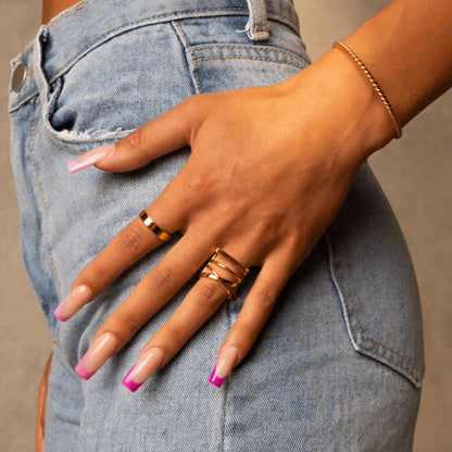 Anillo de Alta Costura Bañado en Oro de 18K