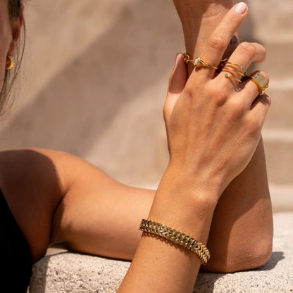 Pulsera de eslabones bañada en oro de 18k