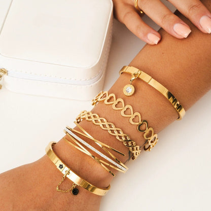 Brazalete Florence Circonita Bañada en Oro de 18K