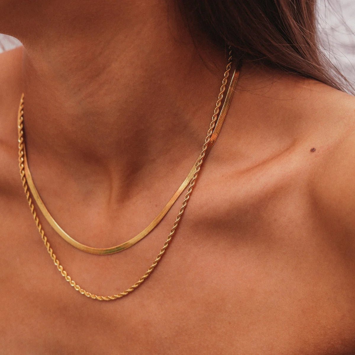 Mezcla Collar Melina Bañado en Oro 18k