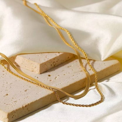 Mix Collar Melina Bañado en Oro de 18k